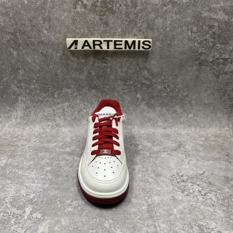 Chanel 22P Trainer White Dark Red