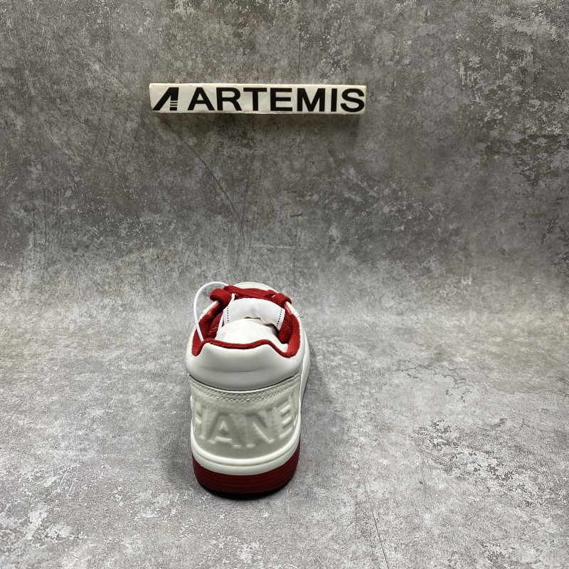Chanel 22P Trainer White Dark Red