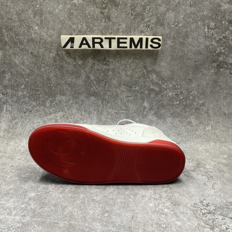 Chanel 22P Trainer White Dark Red