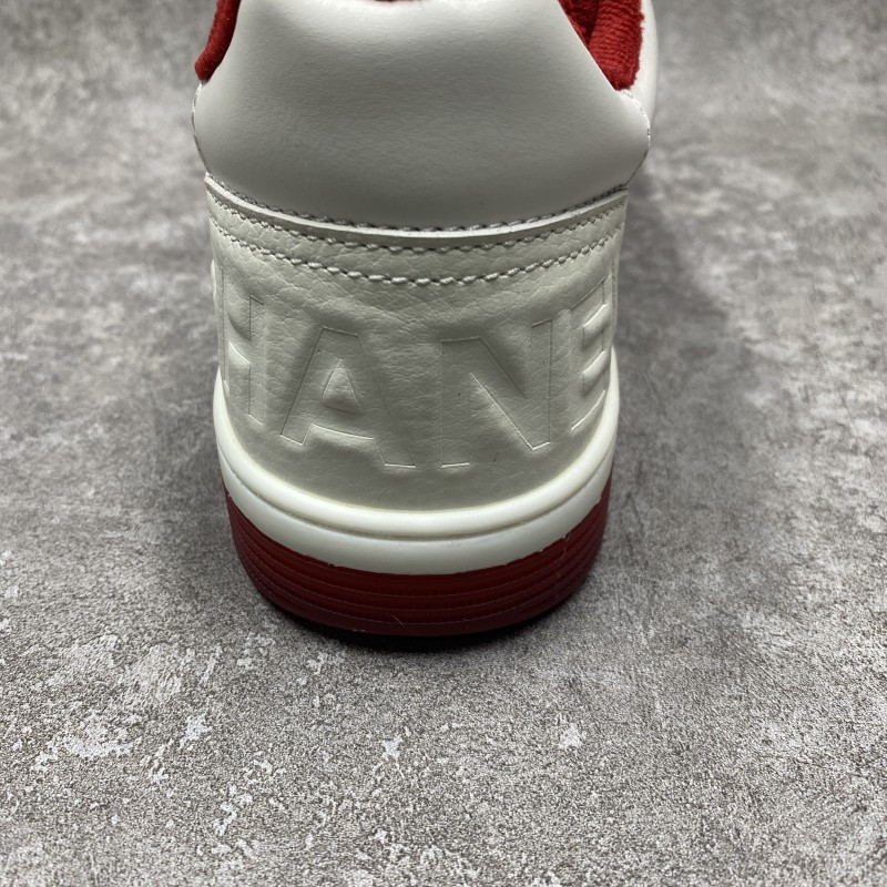 Chanel 22P Trainer White Dark Red