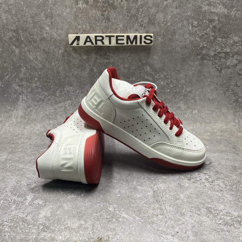 Chanel 22P Trainer White Dark Red