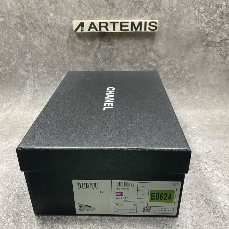 Chanel Velvet Calfskin & Mixed Fibers Sneaker Ivory