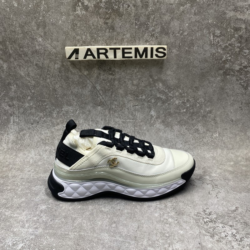 Chanel Velvet Calfskin & Mixed Fibers Sneaker Ivory