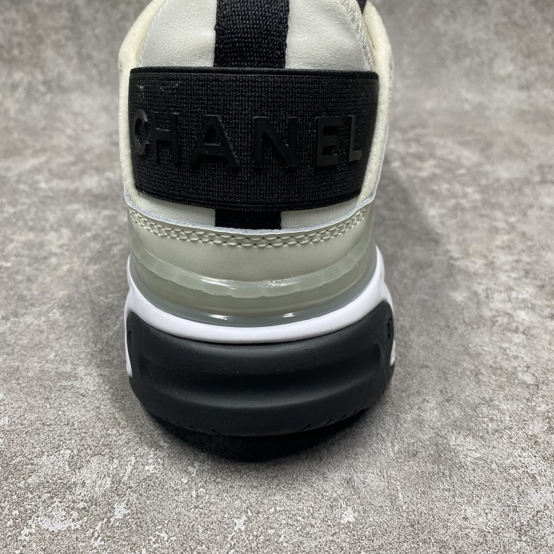 Chanel Velvet Calfskin & Mixed Fibers Sneaker Ivory