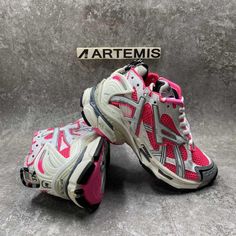 Balenciaga Wmns Runner Sneaker White Neon Pink