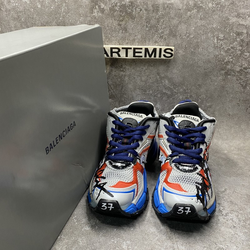Balenciaga Graffiti Runner Sneaker In Blue