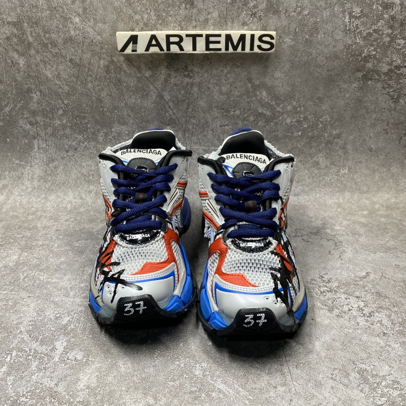 Balenciaga Graffiti Runner Sneaker In Blue