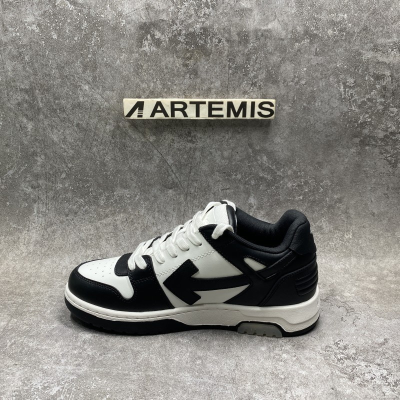 OFF-WHITE Out Of Office OOO Low Tops White Black White