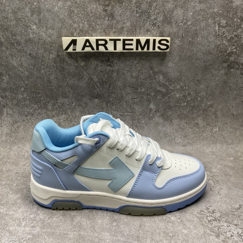 OFF-WHITE OOO Low Out Of Office Calf Leather White Light Blue