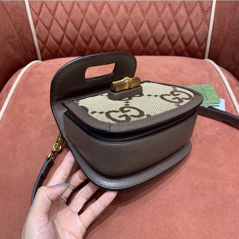Gucci Mini Bamboo Handbag with Super Double G