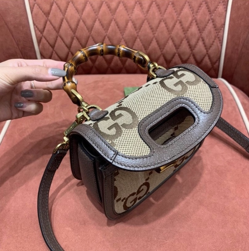 Gucci Mini Bamboo Handbag with Super Double G