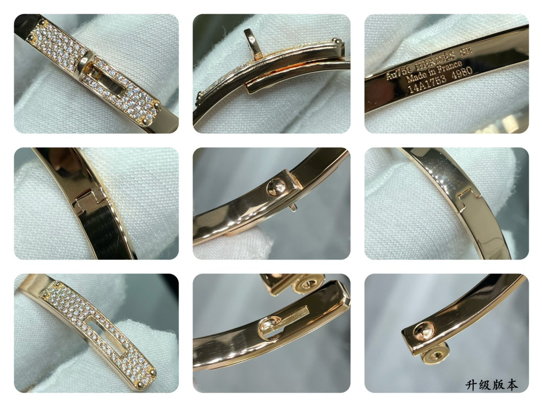 Hermes button half-diamond Bracelet