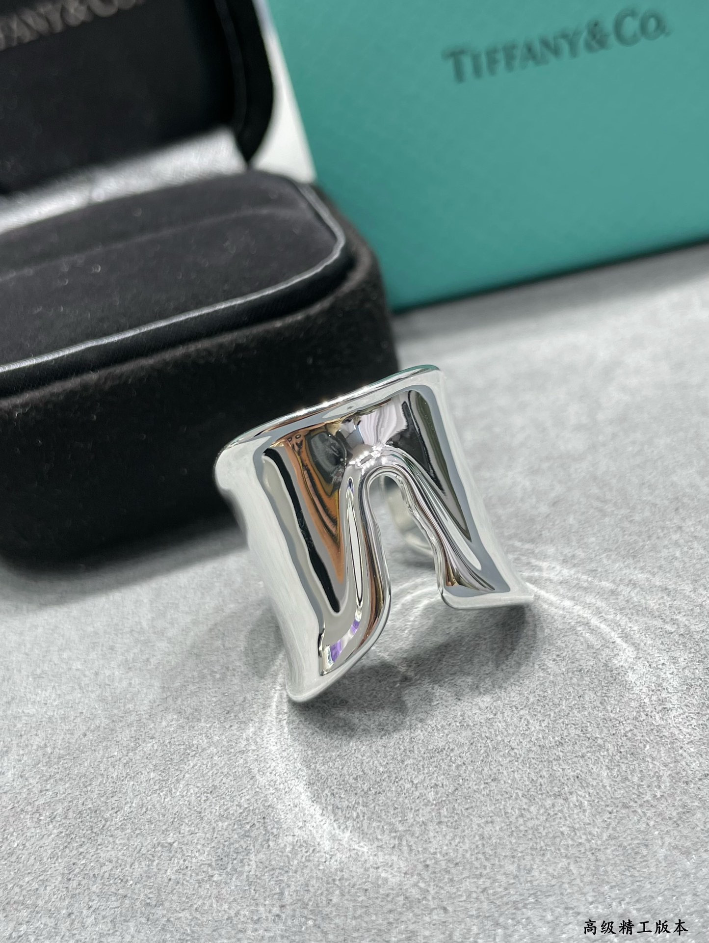 Tiffany & Co. Hardware Extra Wide Sterling Silver Ring Ag925