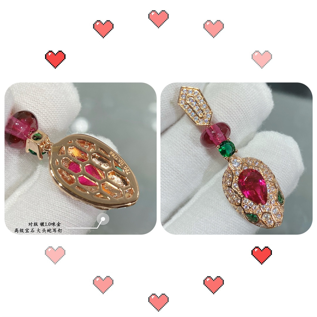 Bvlgari Big Head Snake Earrings