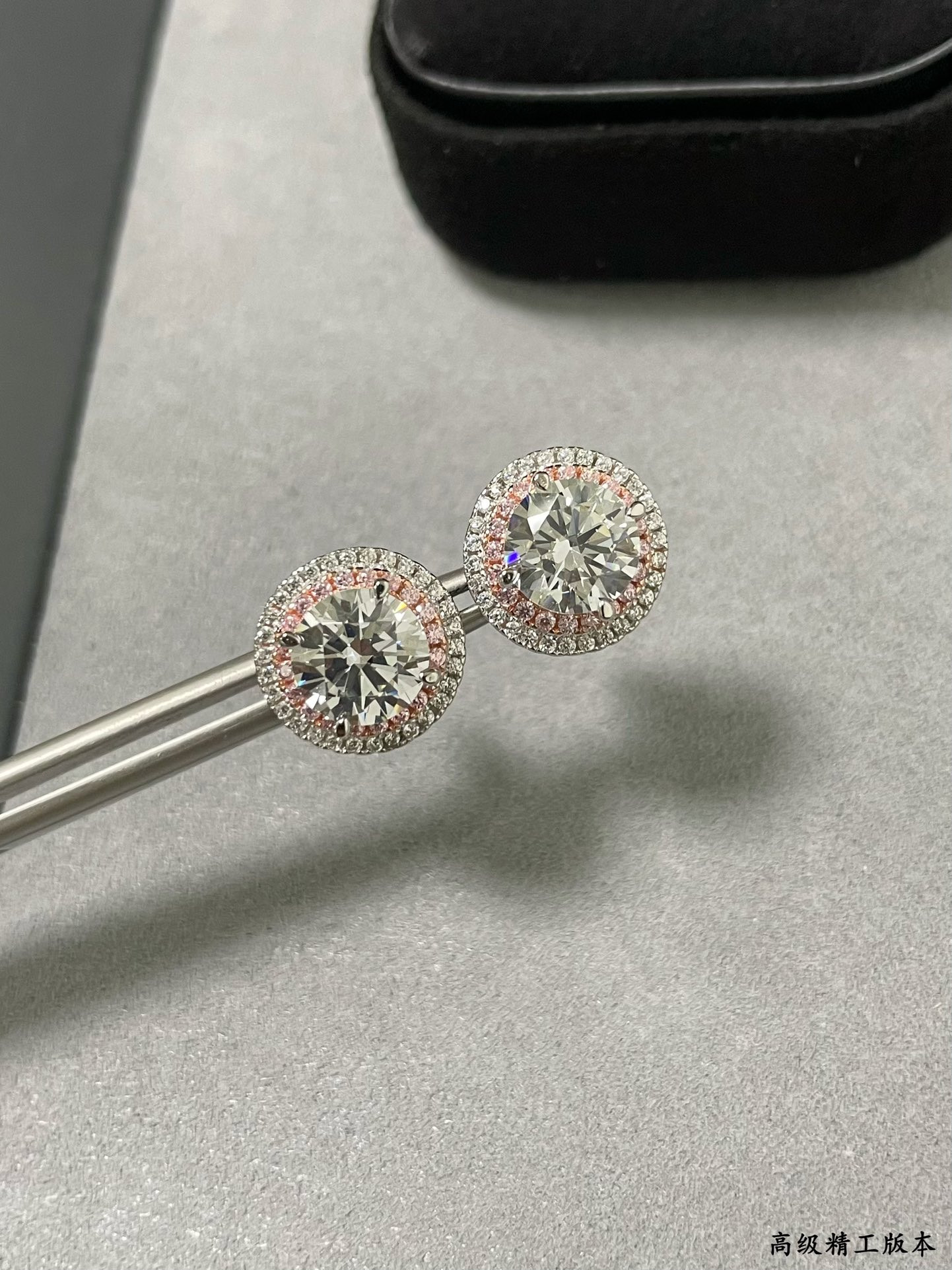 Tiffany & Co. Round Pink Diamond Stud Earrings Ag925