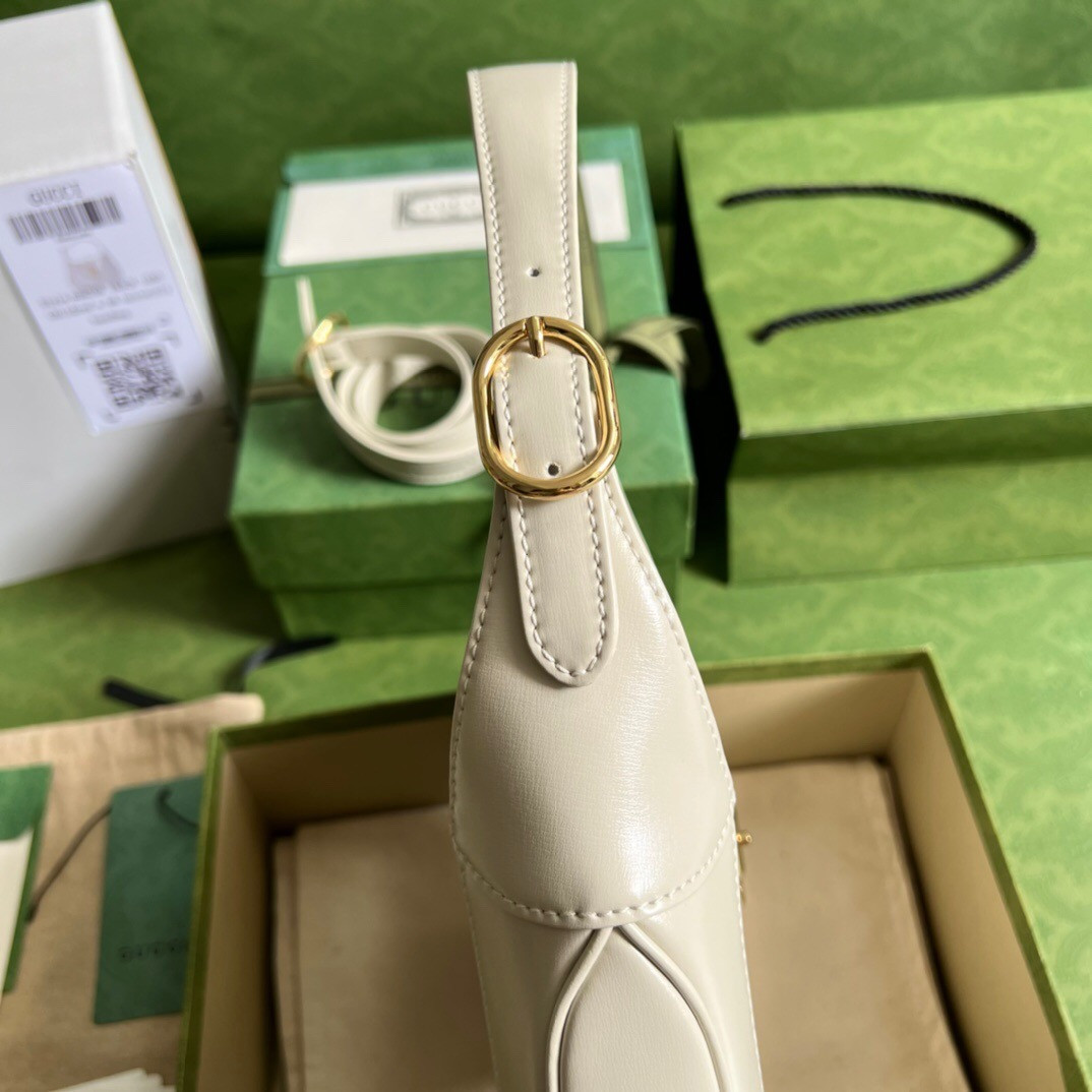 GUCCI JACKIE SMALL SHOULDER BAG Ivory 10.8"W x 7.5"H x 1.6"D