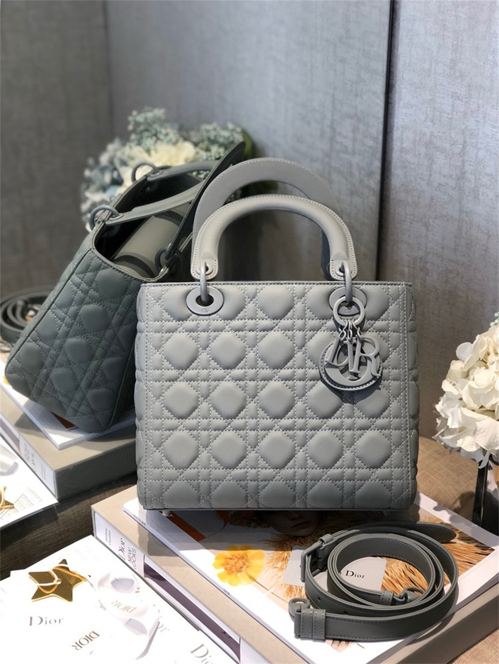 Medium Lady Dior Bag 9.5 x 8 x 4.5 inches