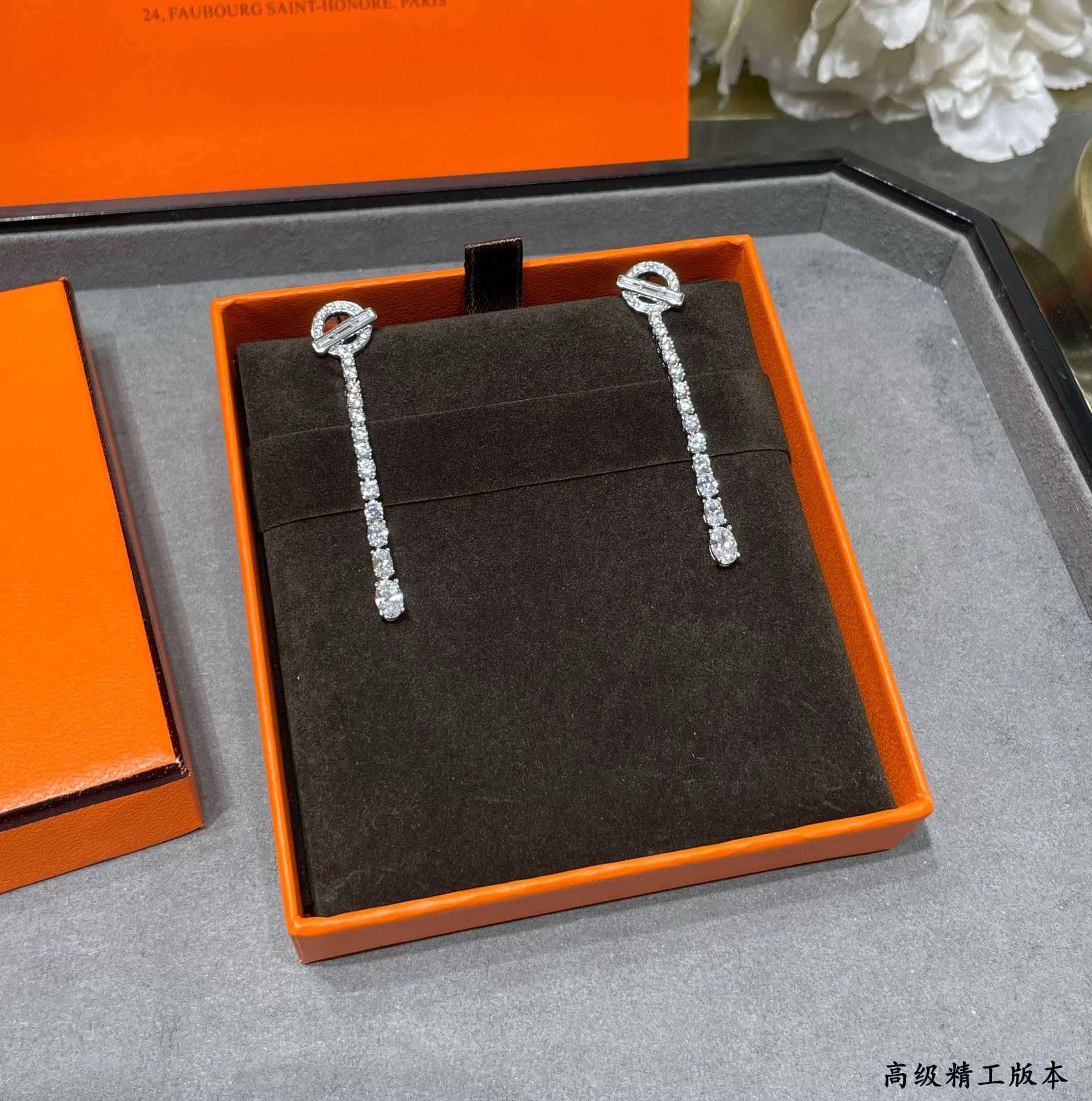 Hermès OT Fully Diamond-Encrusted Earrings
