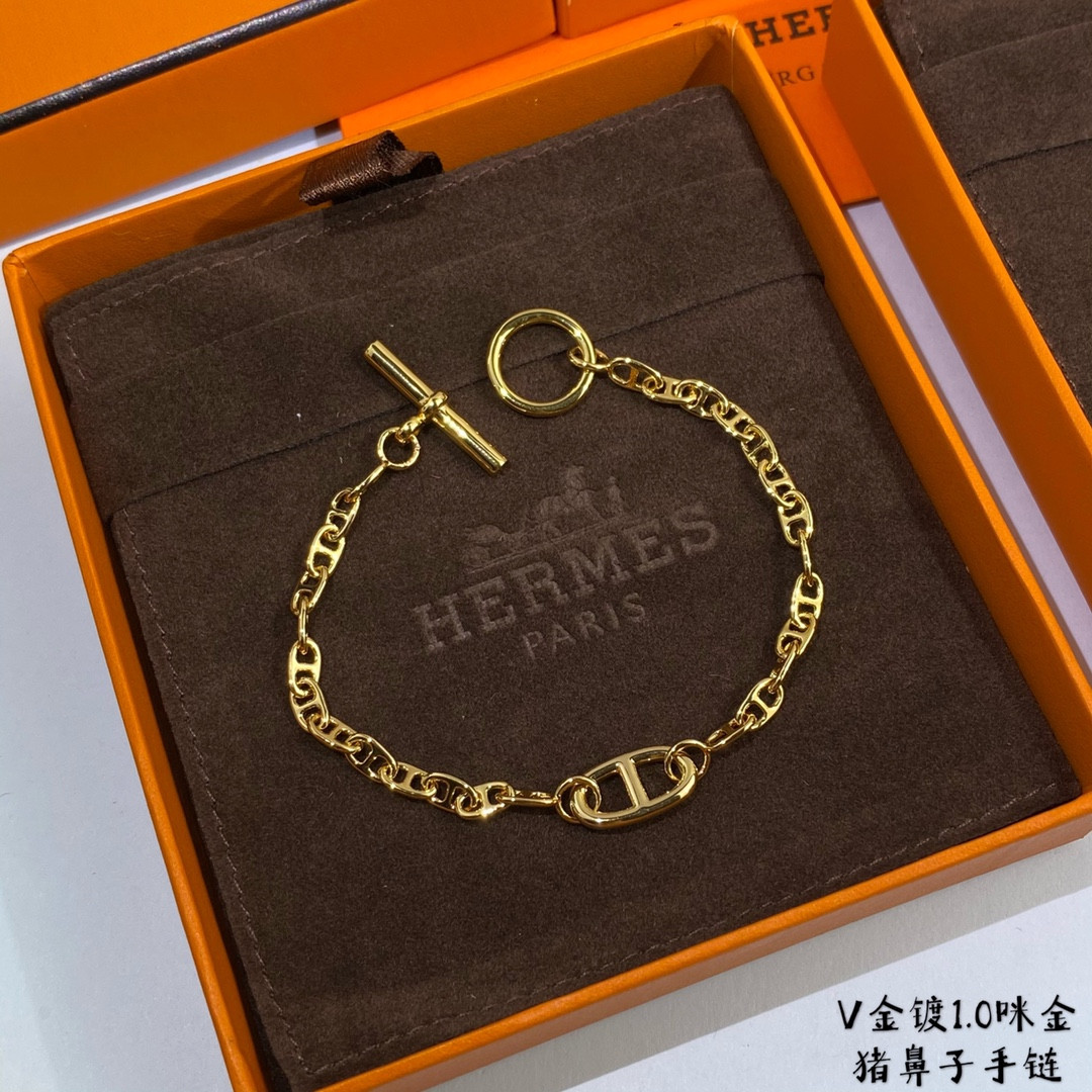 Hermes Thick chain pig nose Bracelet