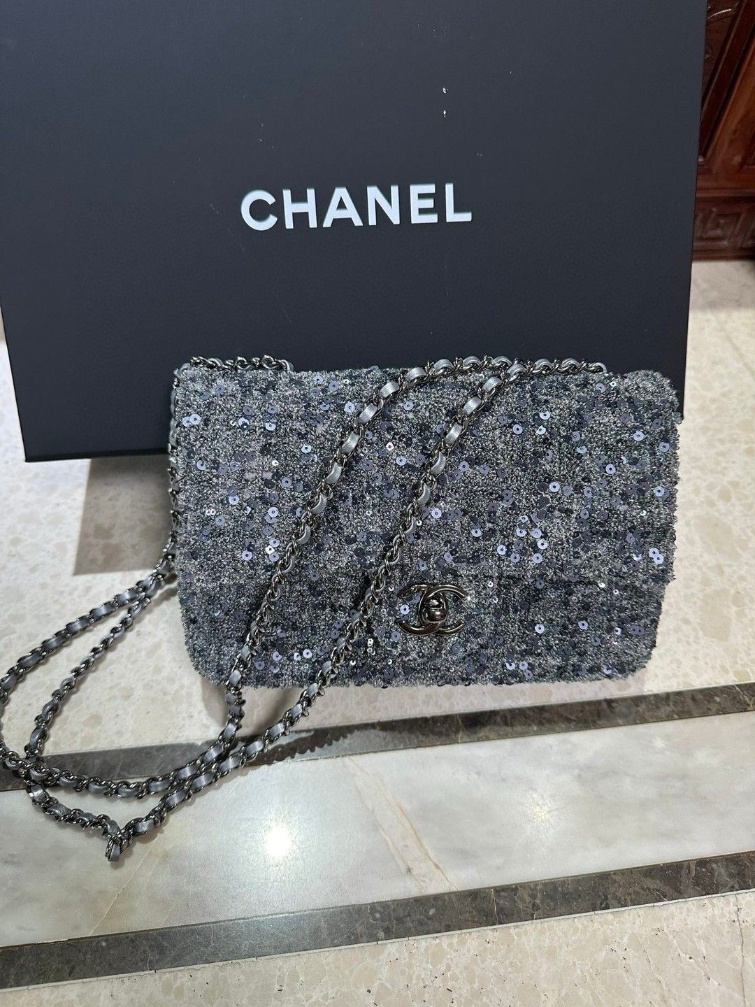 Chanel Sequin Flap Bag 20CM