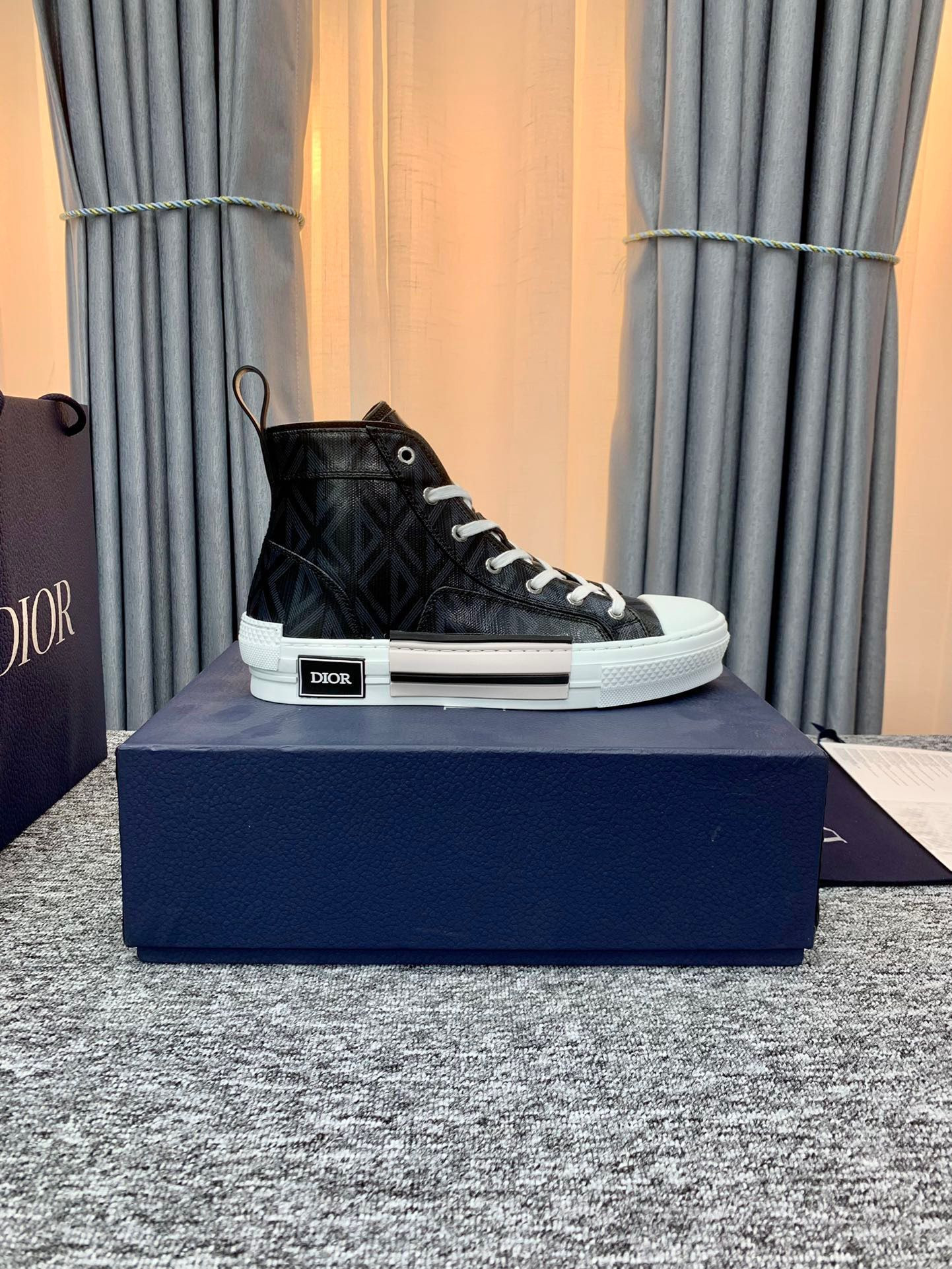 Dior B23 High Top Black CD Diamond