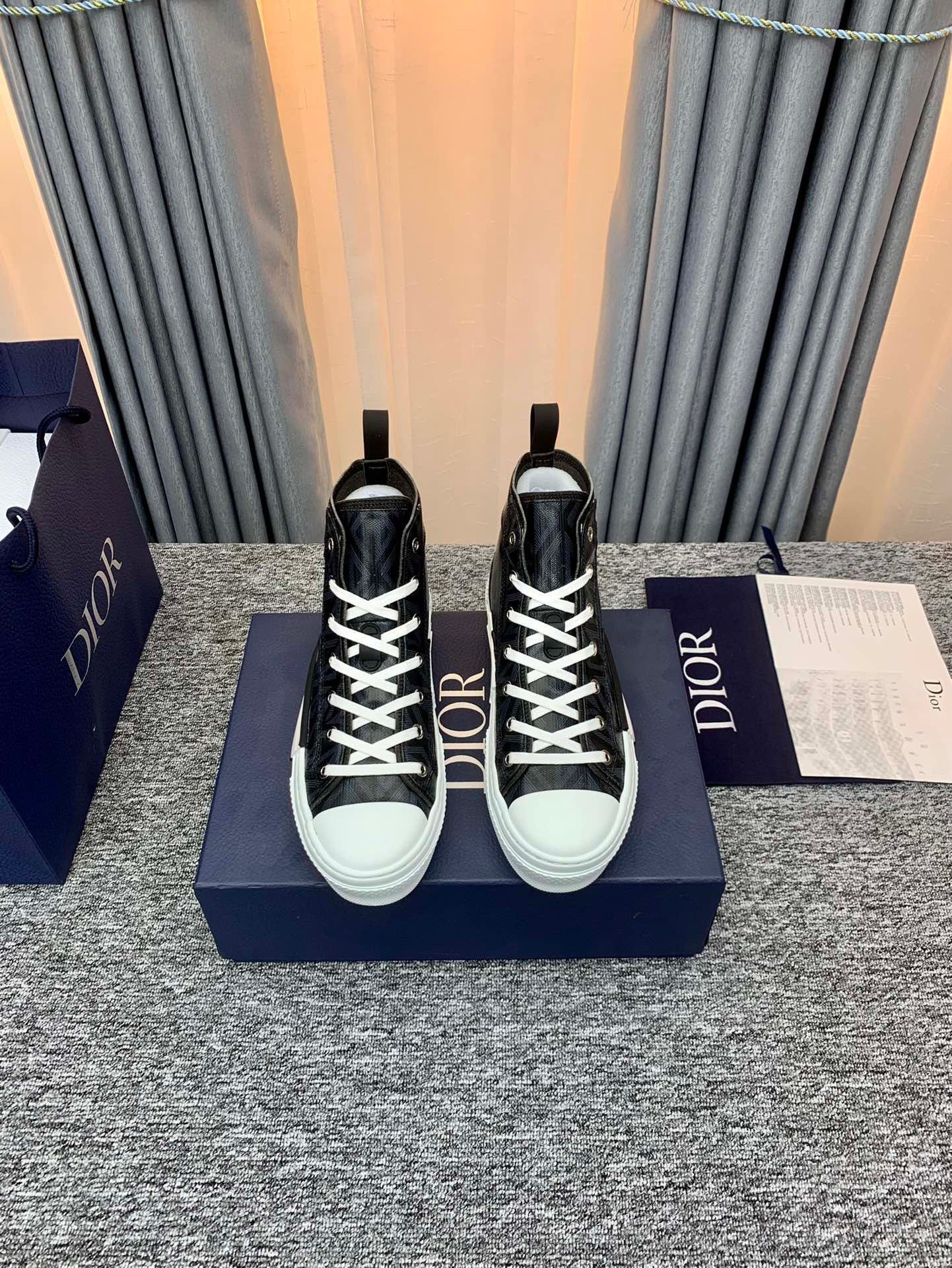 Dior B23 High Top Black CD Diamond