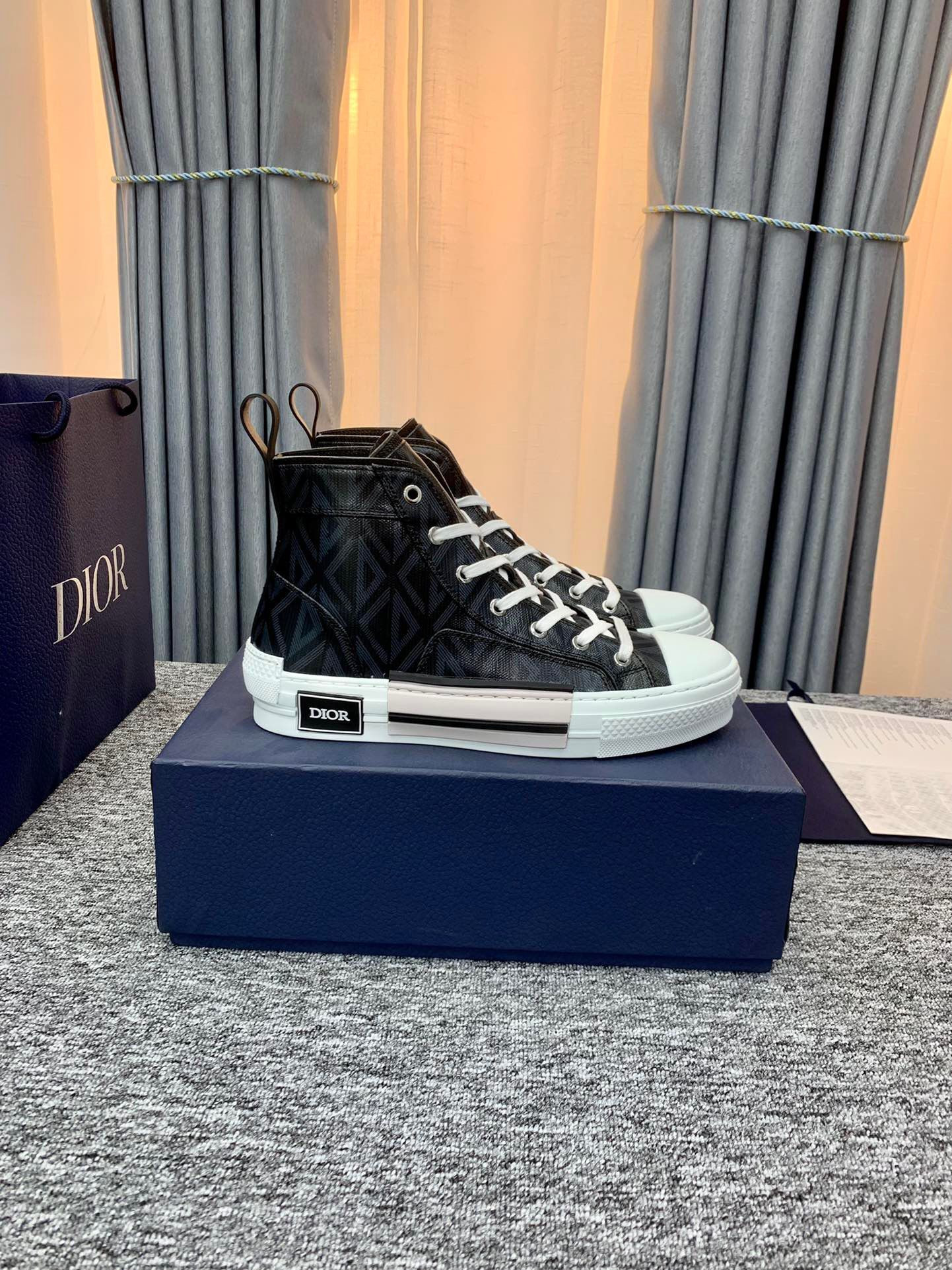 Dior B23 High Top Black CD Diamond