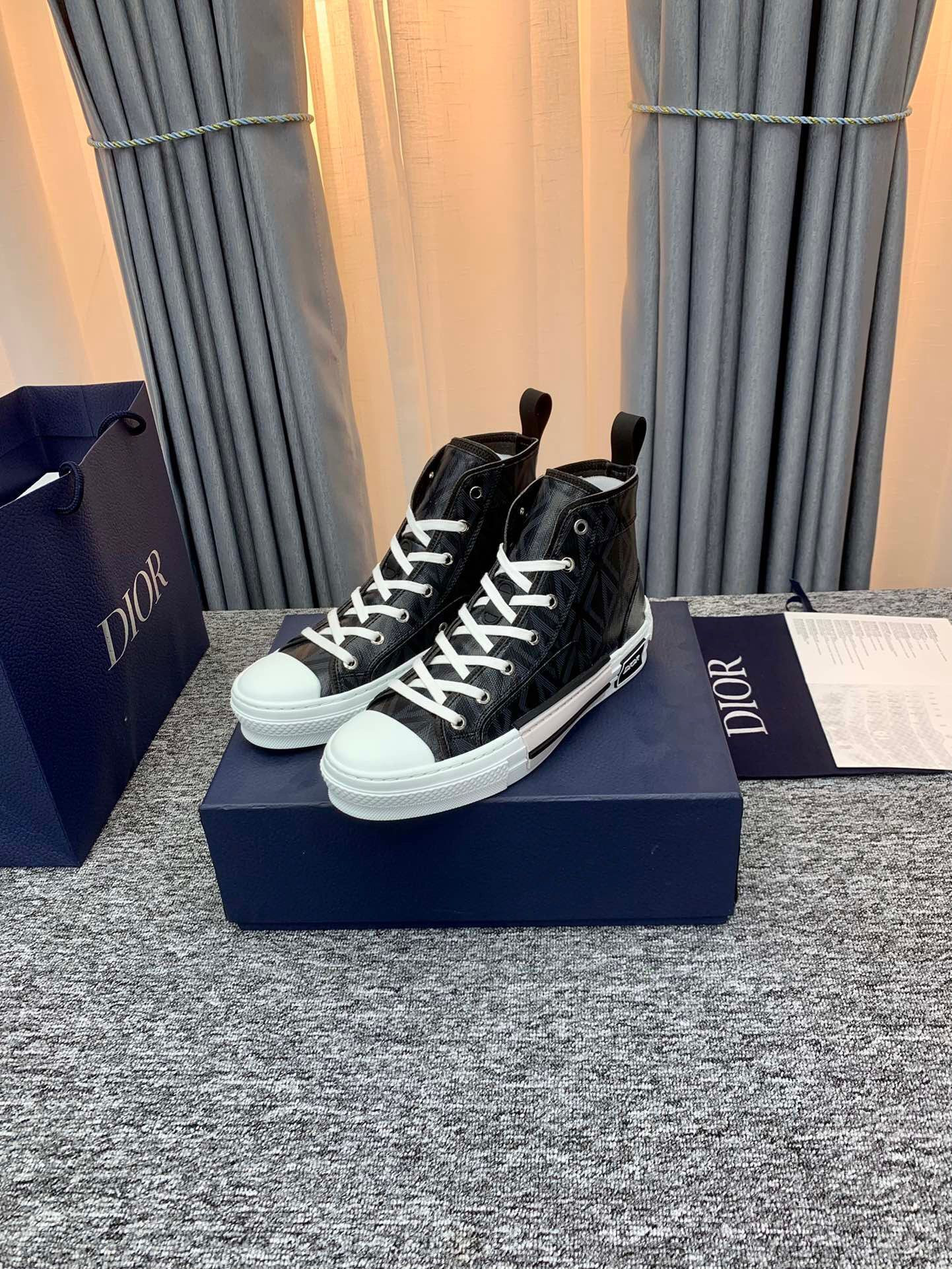 Dior B23 High Top Black CD Diamond