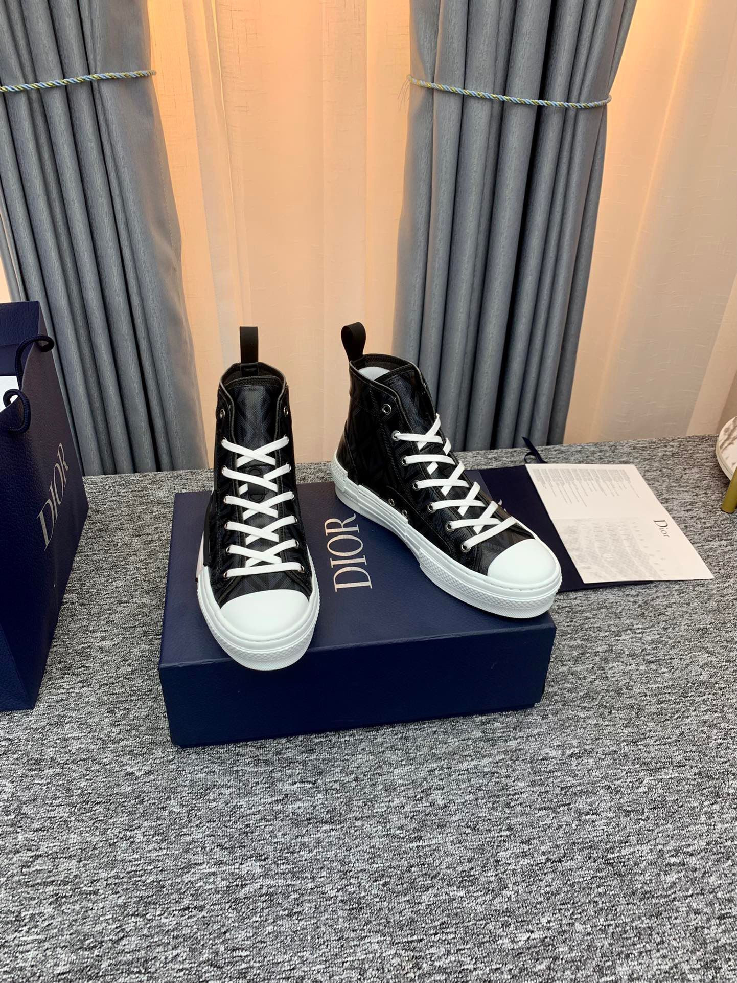 Dior B23 High Top Black CD Diamond