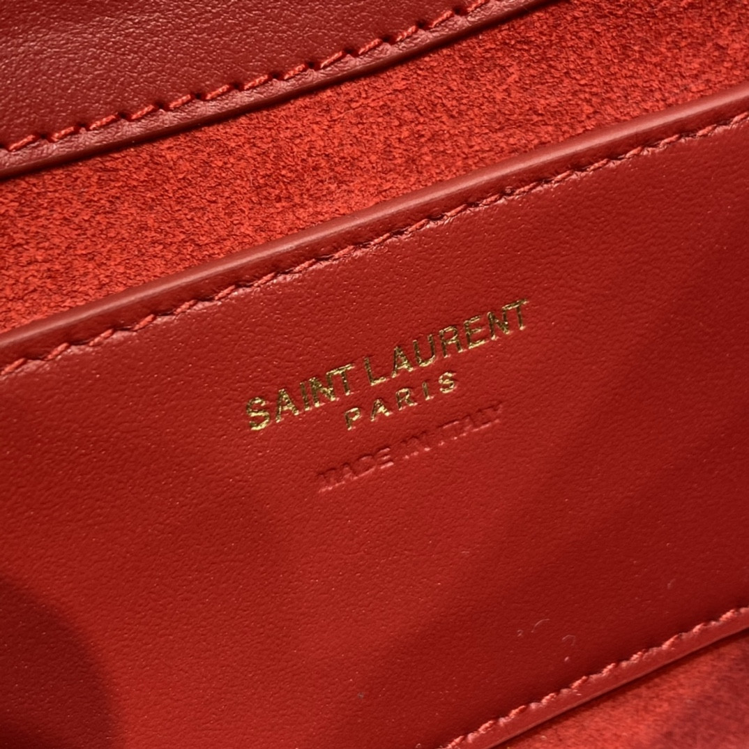 YSL MINI LE 5 À 7 IN SMOOTH LEATHER Red 19 X 11.5 X 4.5 CM