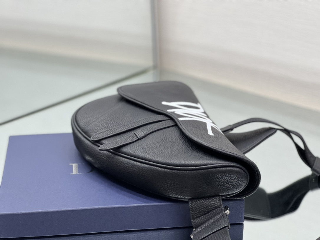CHRISTIAN DIOR X SHAWN STUSSY Grained Calfskin Saddle 26 x 19 x 4.5 cm