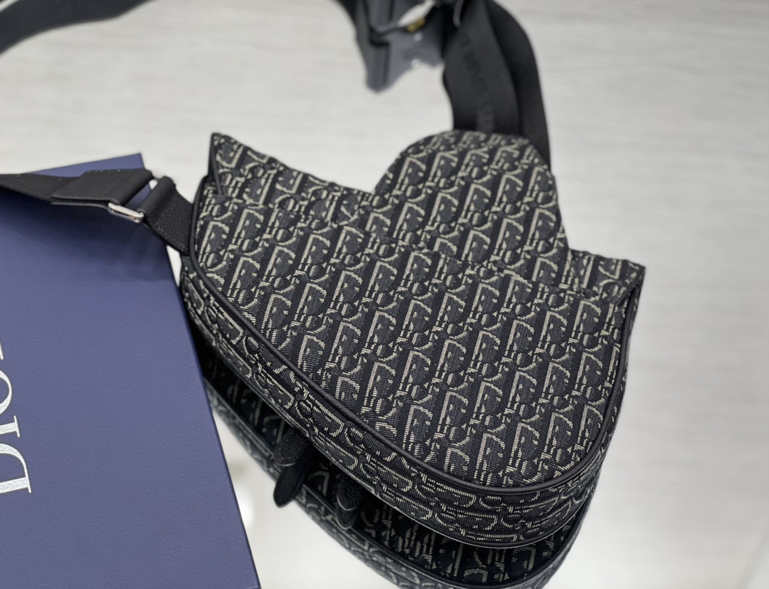 Christian Dior Saddle Crossbody Bag Oblique Canvas 26 x 19 x 4.5 cm