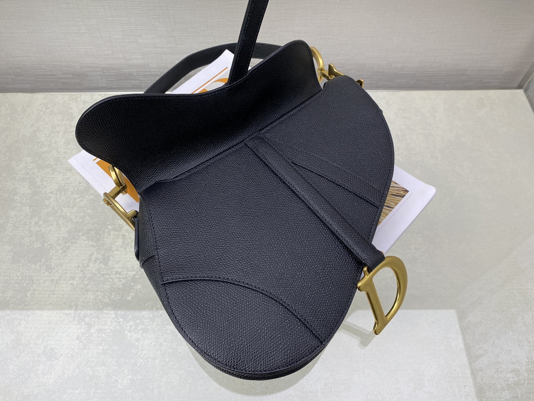 Dior Saddle Bag Indigo Black Grained Calfskin 25.5x20x6.5cm
