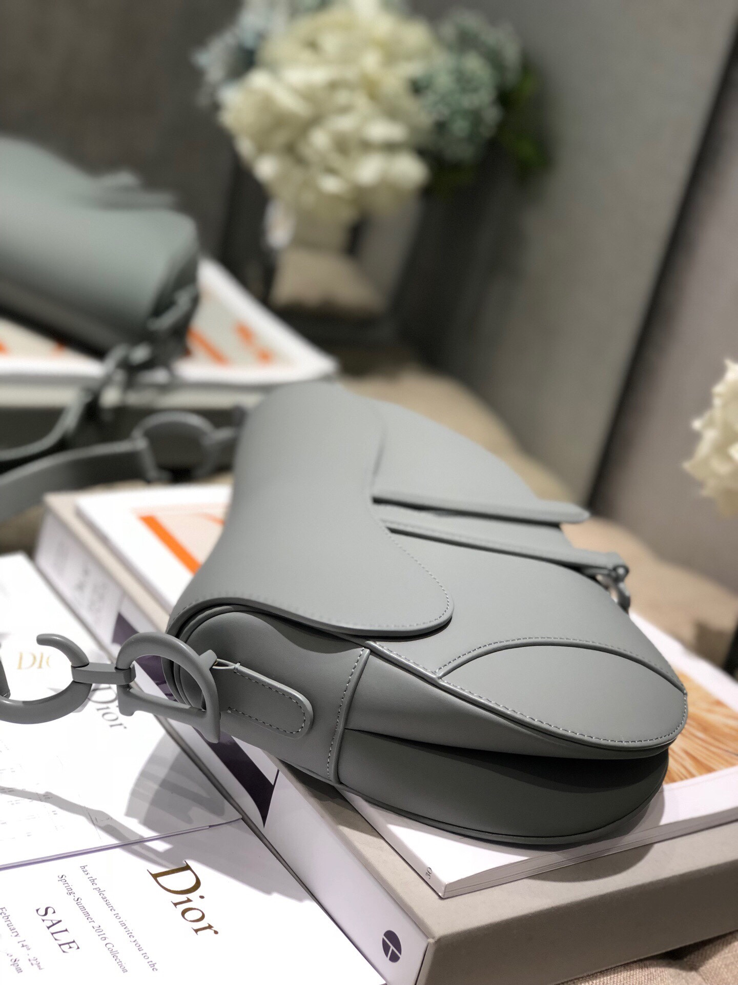 Dior Saddle Bag Placid Blue Smooth Calfskin 25.5x20x6.5cm