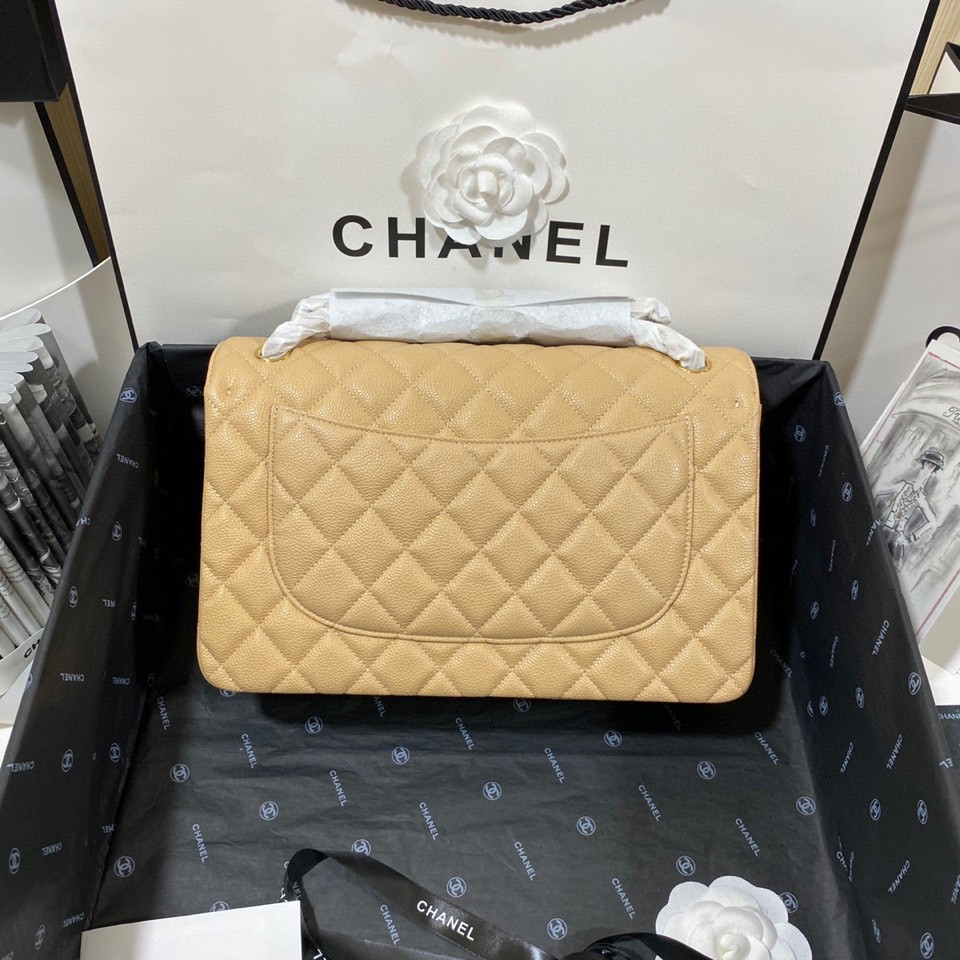 Chanel Classic Flap Jumbo 30cm CF Khaki Gold 7.6 × 11.7 × 3.9 in