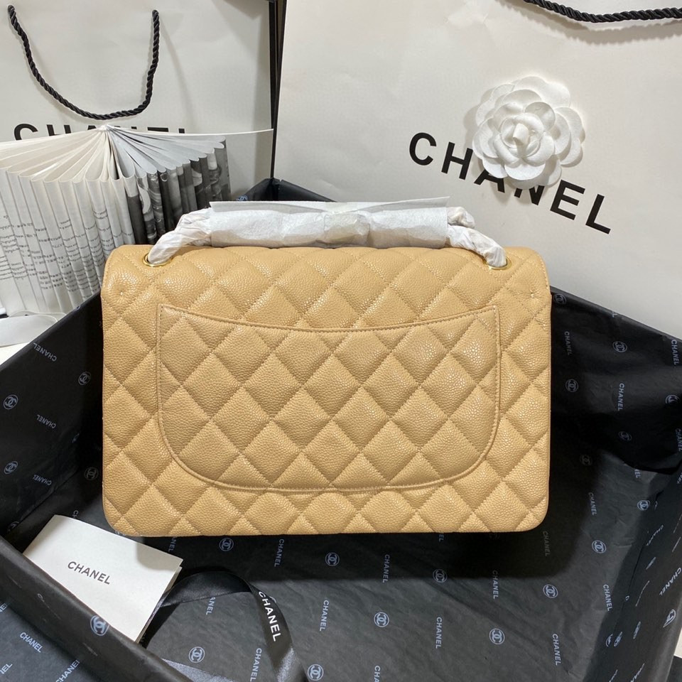 Chanel Classic Flap Jumbo 30cm CF Khaki Gold 7.6 × 11.7 × 3.9 in