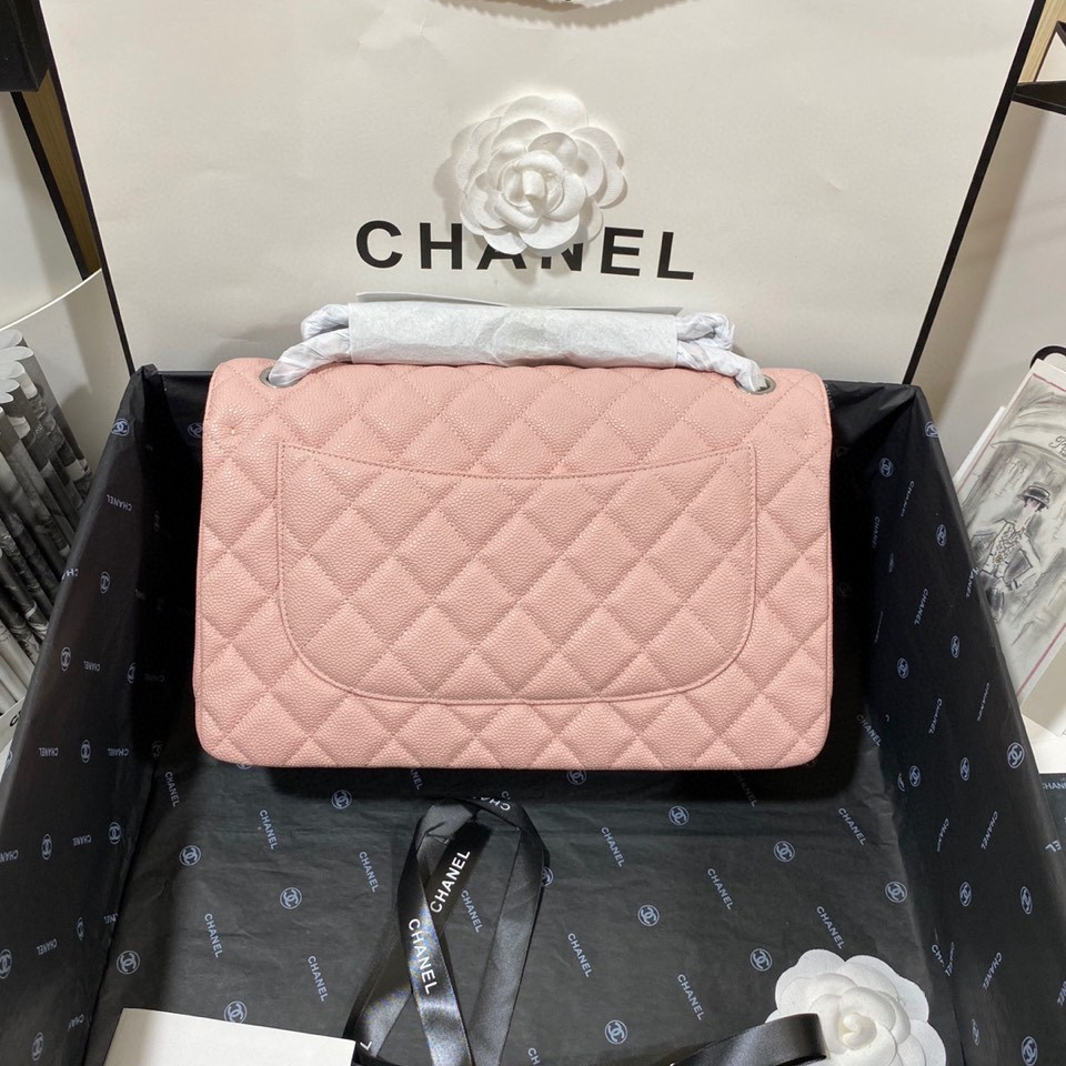 Chanel Classic Flap Jumbo 30cm CF Pink Silver 7.6 × 11.7 × 3.9 in