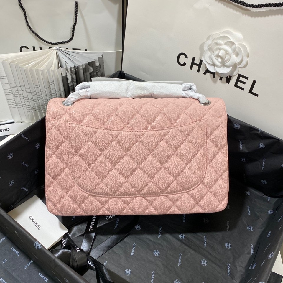 Chanel Classic Flap Jumbo 30cm CF Pink Silver 7.6 × 11.7 × 3.9 in
