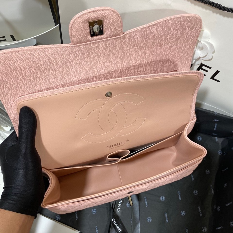 Chanel Classic Flap Jumbo 30cm CF Pink Silver 7.6 × 11.7 × 3.9 in