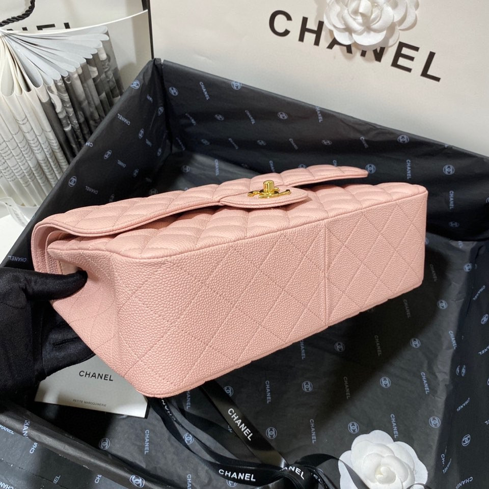 Chanel Classic Flap Jumbo 30cm CF Pink Gold 7.6 × 11.7 × 3.9 in