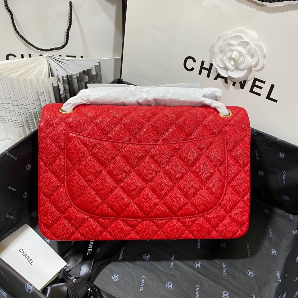 Chanel Classic Flap Jumbo 30cm CF Red Gold 7.6 × 11.7 × 3.9 in