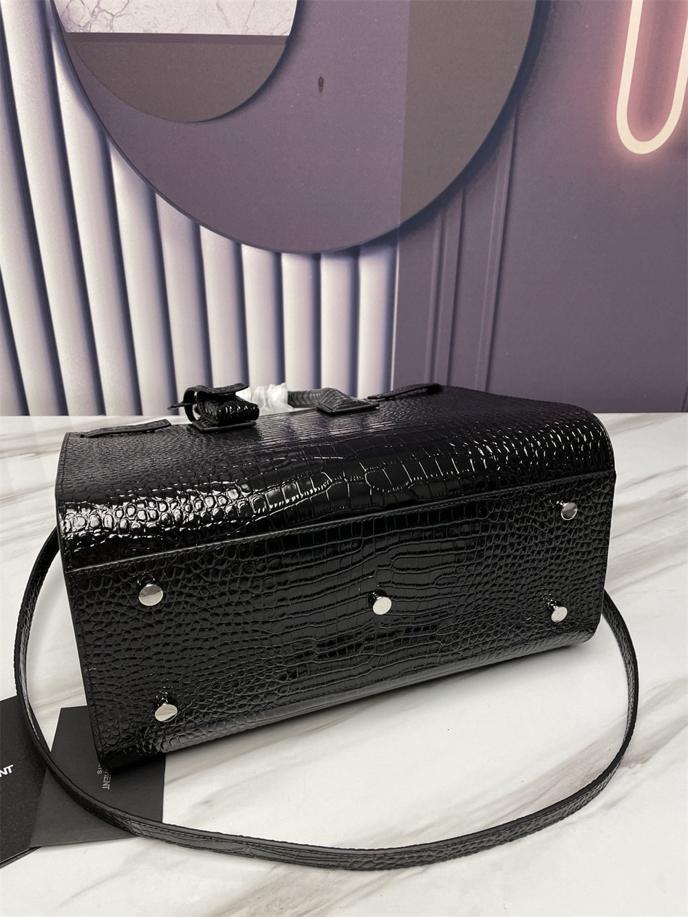 YSL SAC DE JOUR SMALL IN CROCODILE EMBOSSED LEATHER