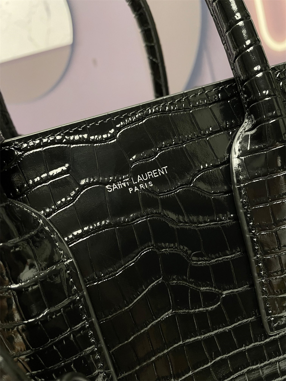 YSL SAC DE JOUR SMALL IN CROCODILE EMBOSSED LEATHER