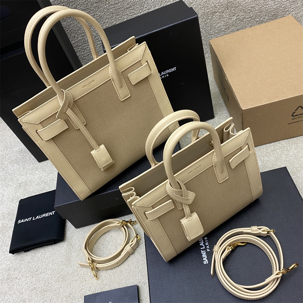 YSL SAC DE JOUR BABY IN CANVAS HANDBAG