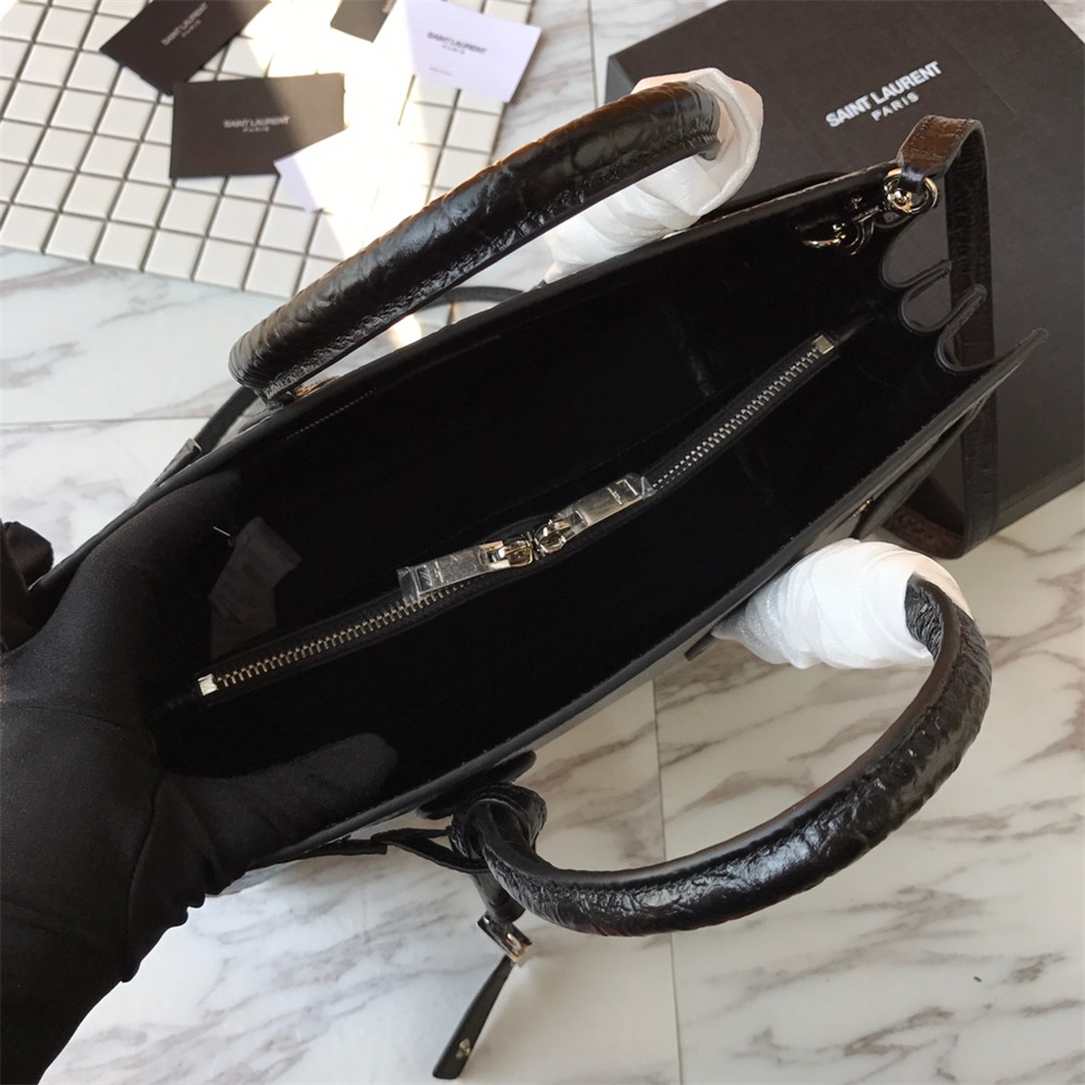 YSL SAC DE JOUR SMALL IN MATTE CROCODILE EMBOSSED LEATHER