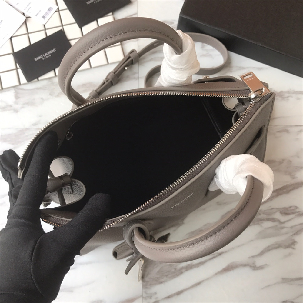 YSL SAC DE JOUR BABY IN GRAINED LEATHER GREY