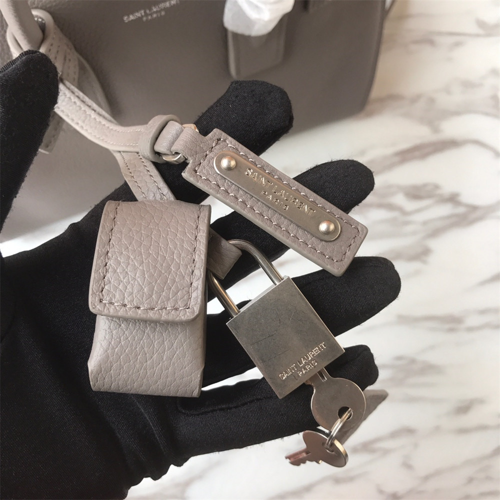 YSL SAC DE JOUR BABY IN GRAINED LEATHER GREY