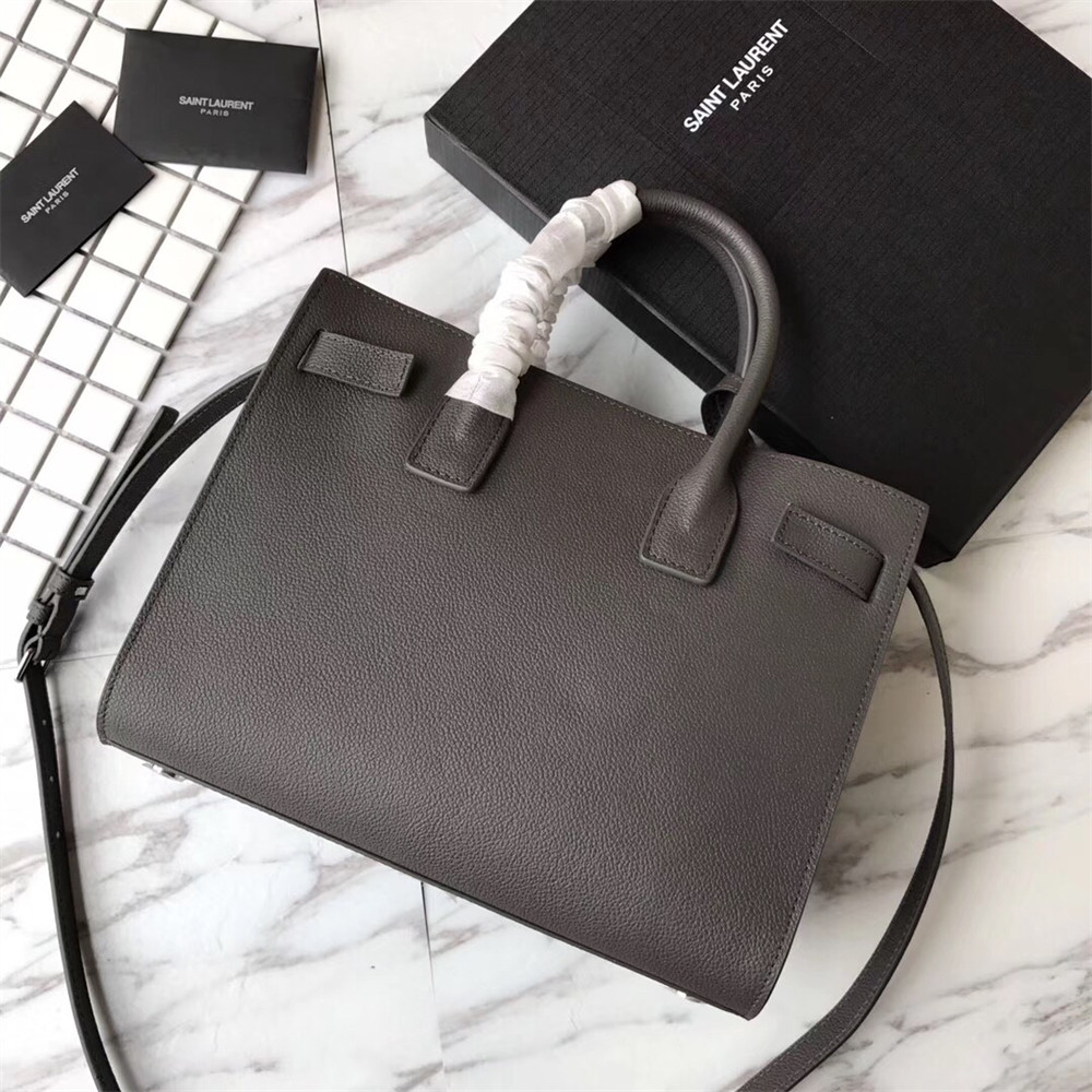 YSL SAC DE JOUR BABY IN GRAINED LEATHER GREY