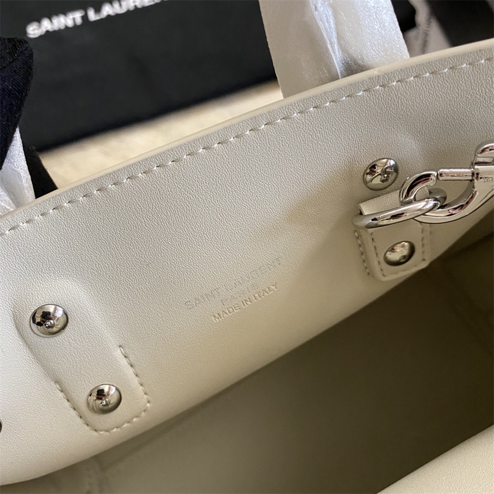 YSL SAC DE JOUR NANO IN GRAINED LEATHER WHITE