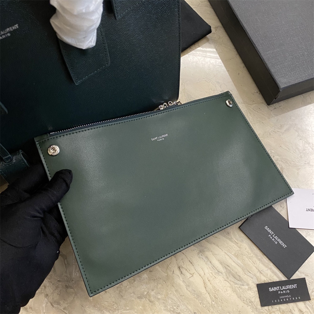 YSL SAC DE JOUR NANO IN GRAINED LEATHER GREEN